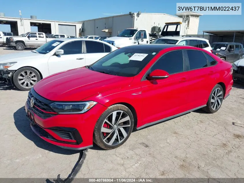 2021 Volkswagen Jetta Gli 2.0T Autobahn/2.0T S VIN: 3VW6T7BU1MM022437 Lot: 40786904