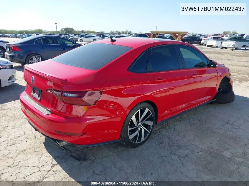 2021 Volkswagen Jetta Gli 2.0T Autobahn/2.0T S VIN: 3VW6T7BU1MM022437 Lot: 40786904