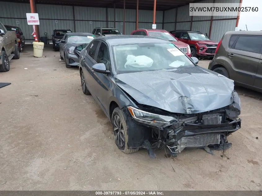 3VWCM7BUXNM025760 2022 Volkswagen Jetta 1.5T S