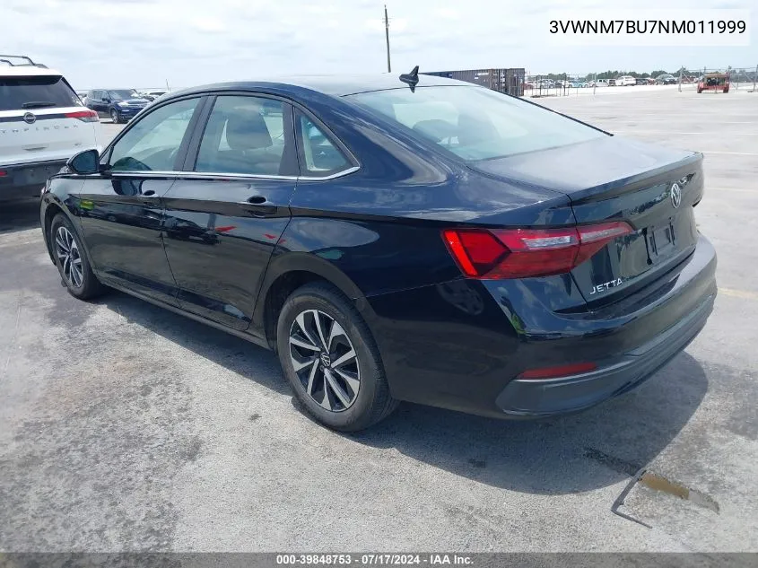 2022 Volkswagen Jetta 1.5T S VIN: 3VWNM7BU7NM011999 Lot: 39848753