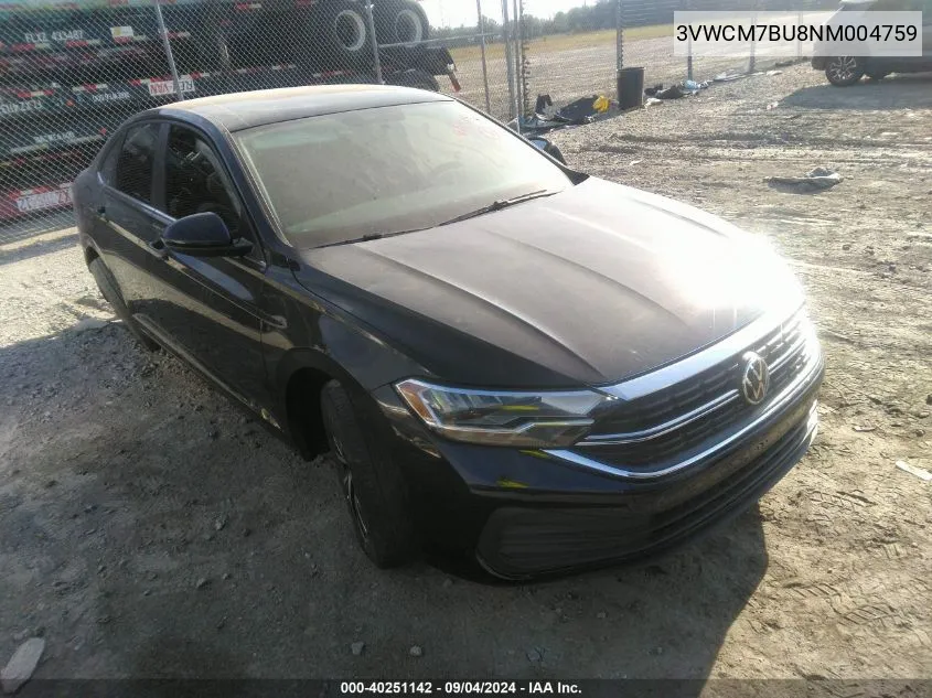 2022 Volkswagen Jetta S VIN: 3VWCM7BU8NM004759 Lot: 40251142