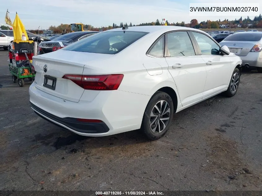 2022 Volkswagen Jetta 1.5T S VIN: 3VWNM7BU0NM020740 Lot: 40719285