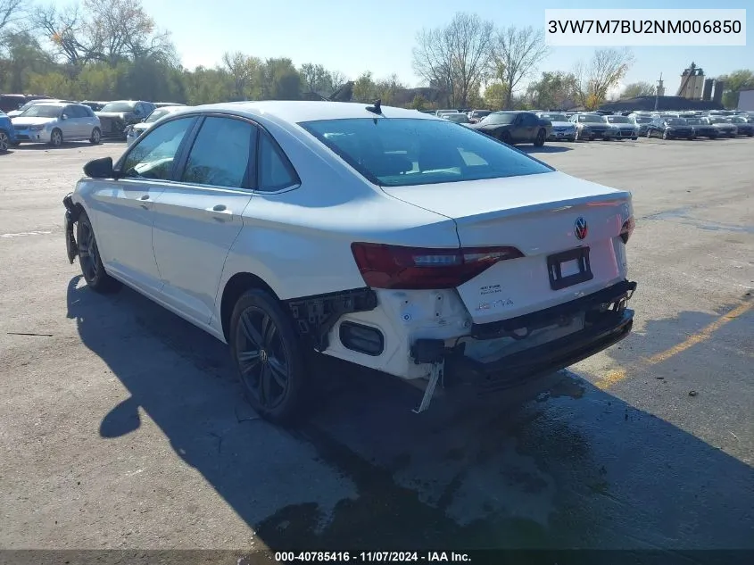 2022 Volkswagen Jetta 1.5T Se VIN: 3VW7M7BU2NM006850 Lot: 40785416