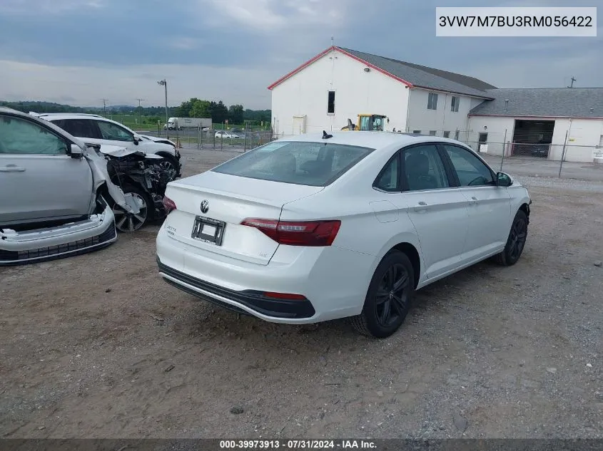 2024 Volkswagen Jetta 1.5T Se VIN: 3VW7M7BU3RM056422 Lot: 39973913