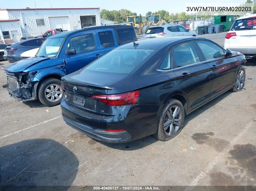 3VW7M7BU9RM020203 2024 Volkswagen Jetta 1.5T Se