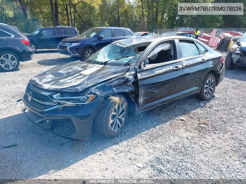 2024 Volkswagen Jetta 1.5T S VIN: 3VW5M7BU7RM078026 Lot: 40491570