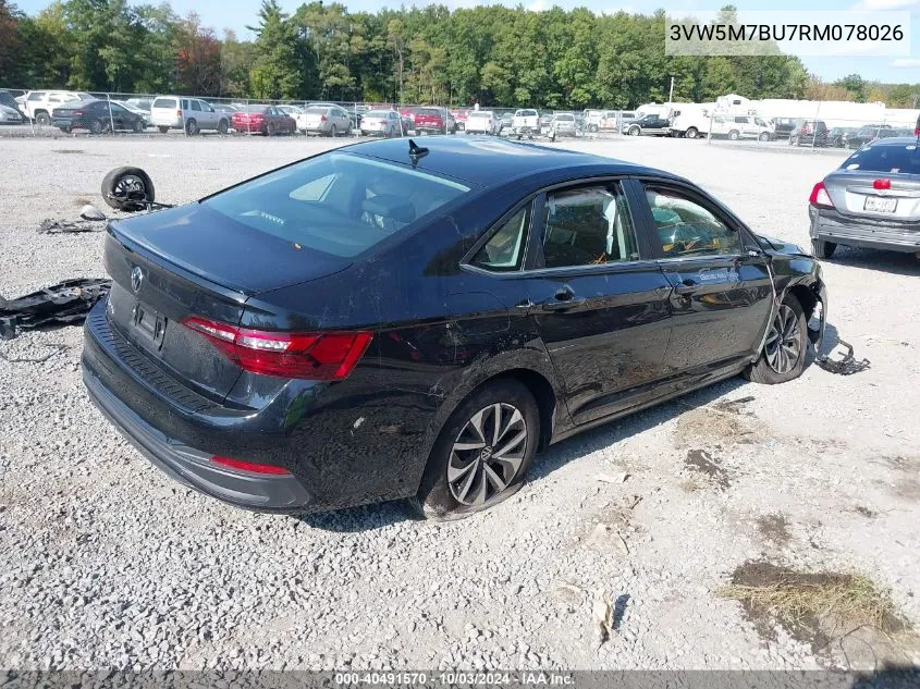 2024 Volkswagen Jetta 1.5T S VIN: 3VW5M7BU7RM078026 Lot: 40491570