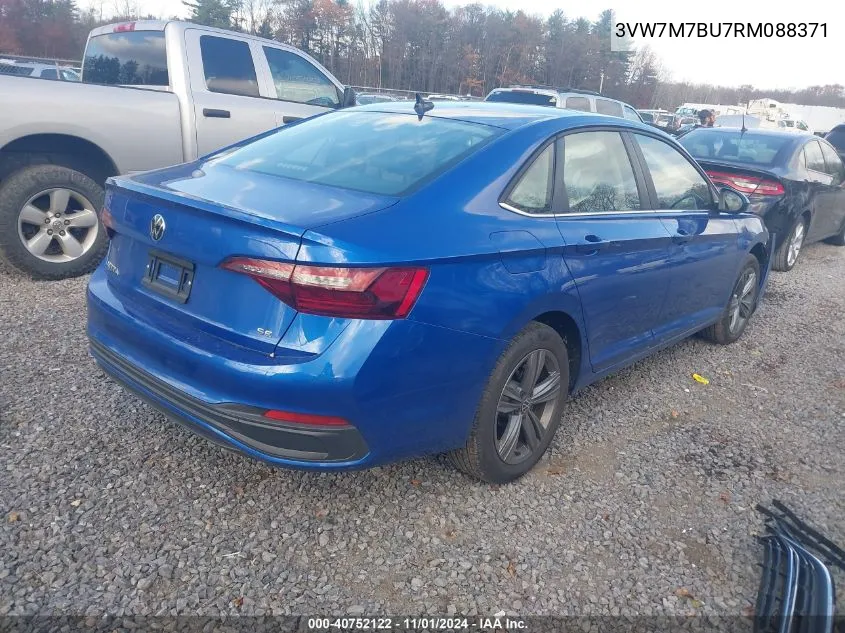 2024 Volkswagen Jetta 1.5T Se VIN: 3VW7M7BU7RM088371 Lot: 40752122