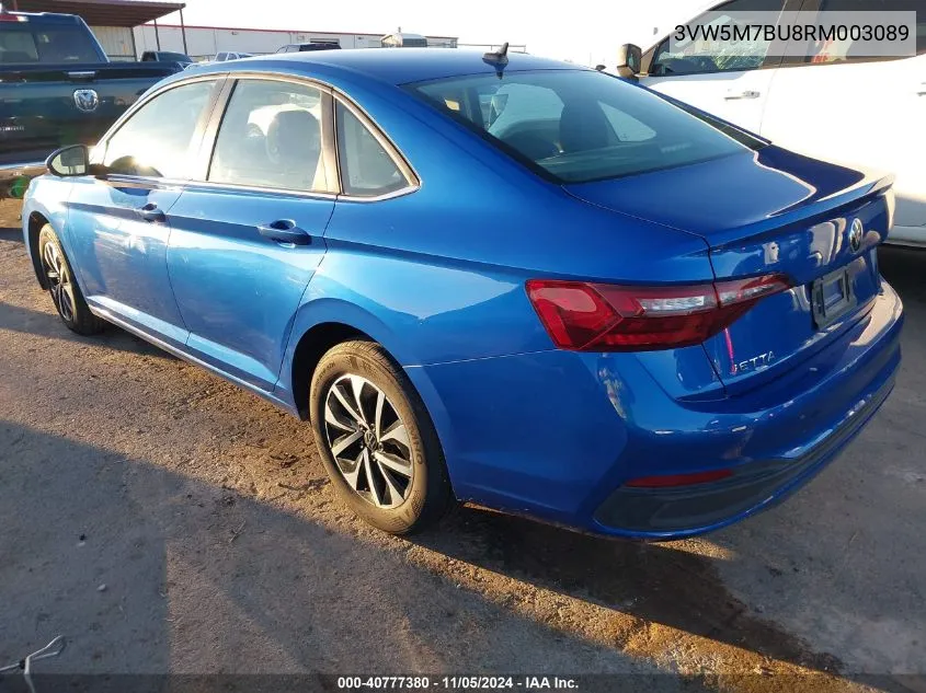 2024 Volkswagen Jetta 1.5T S VIN: 3VW5M7BU8RM003089 Lot: 40777380