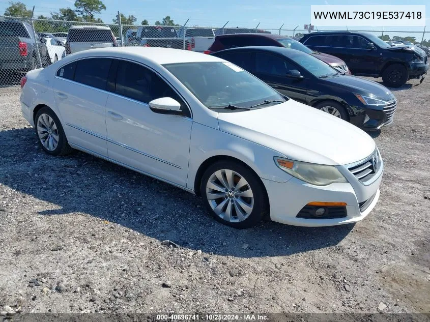 2009 Volkswagen Cc Sport VIN: WVWML73C19E537418 Lot: 40696741