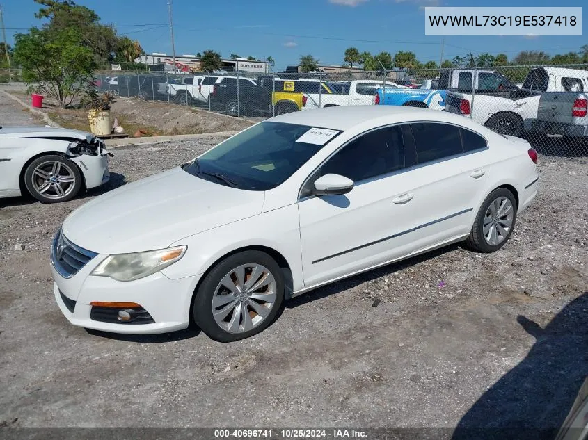 2009 Volkswagen Cc Sport VIN: WVWML73C19E537418 Lot: 40696741