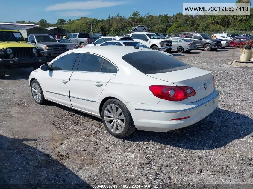 2009 Volkswagen Cc Sport VIN: WVWML73C19E537418 Lot: 40696741