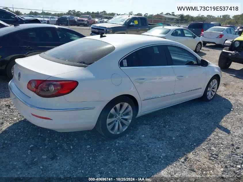 2009 Volkswagen Cc Sport VIN: WVWML73C19E537418 Lot: 40696741