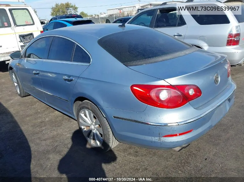 2009 Volkswagen Cc Sport VIN: WVWML73C09E539967 Lot: 40744137