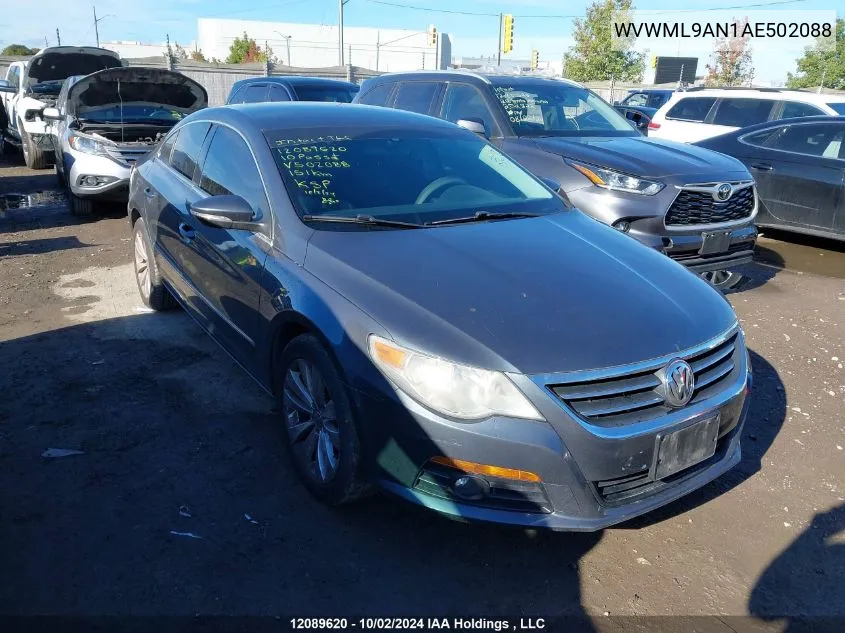 2010 Volkswagen Passat Cc VIN: WVWML9AN1AE502088 Lot: 12089620