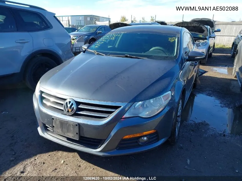 2010 Volkswagen Passat Cc VIN: WVWML9AN1AE502088 Lot: 12089620