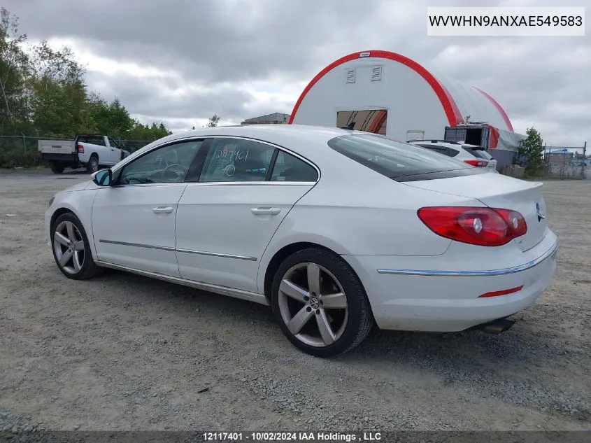 2010 Volkswagen Cc Luxury VIN: WVWHN9ANXAE549583 Lot: 12117401