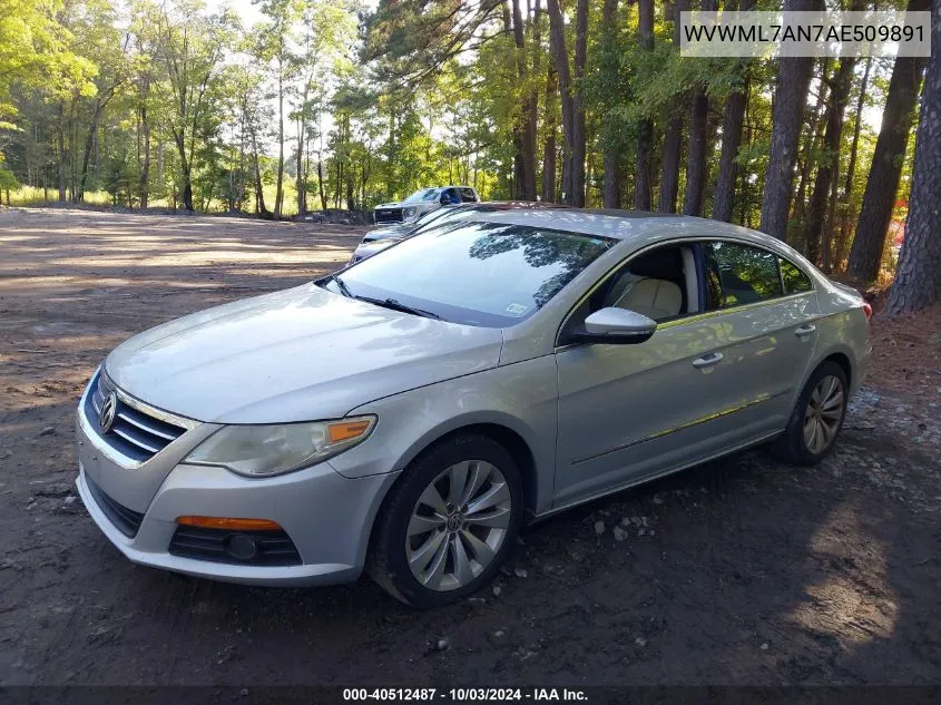 2010 Volkswagen Cc Sport VIN: WVWML7AN7AE509891 Lot: 40512487