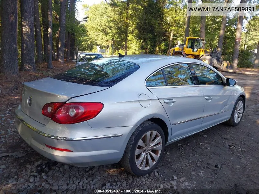 2010 Volkswagen Cc Sport VIN: WVWML7AN7AE509891 Lot: 40512487