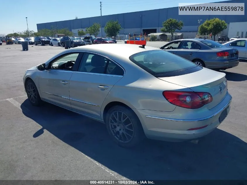 2010 Volkswagen Cc Sport VIN: WVWMP7AN6AE559878 Lot: 40514231