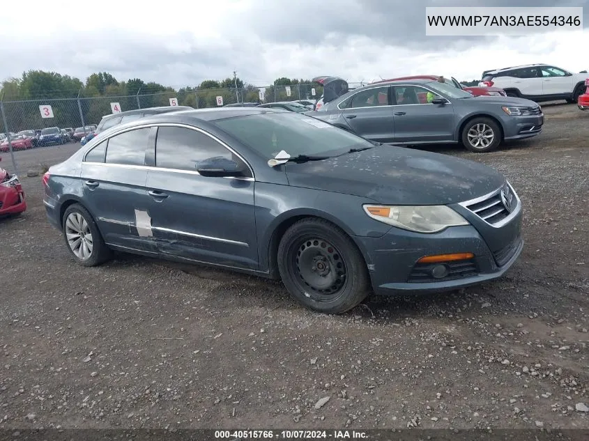 2010 Volkswagen Cc Sport VIN: WVWMP7AN3AE554346 Lot: 40515766