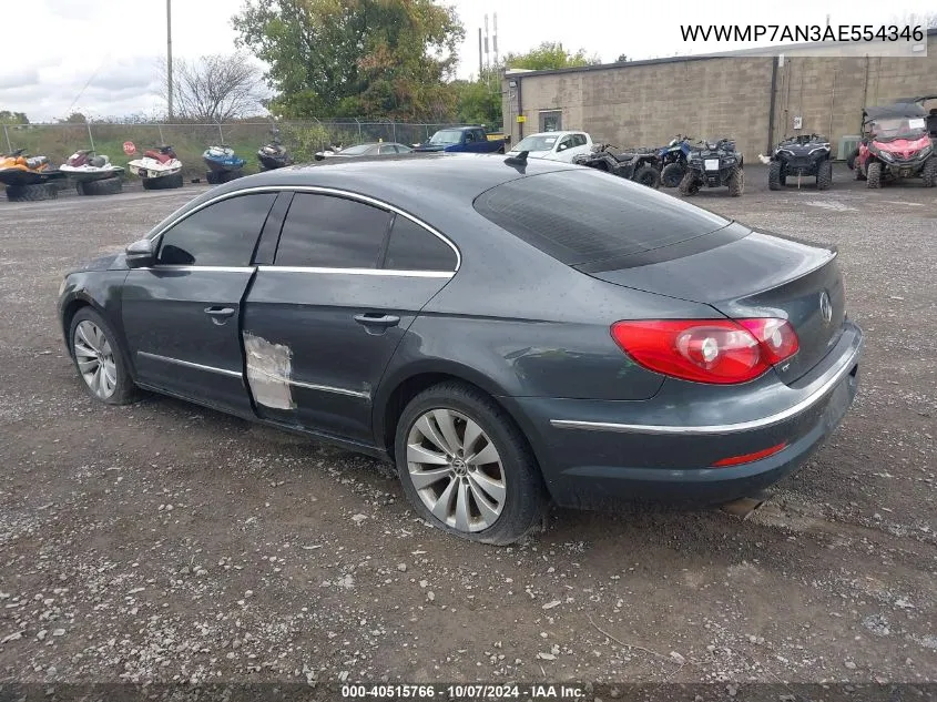 2010 Volkswagen Cc Sport VIN: WVWMP7AN3AE554346 Lot: 40515766