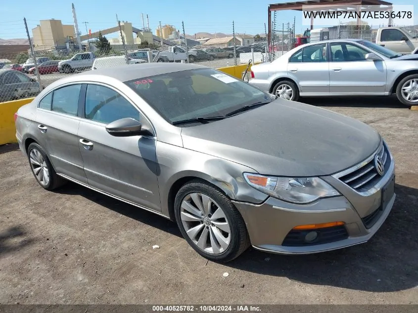 2010 Volkswagen Cc Sport VIN: WVWMP7AN7AE536478 Lot: 40525782