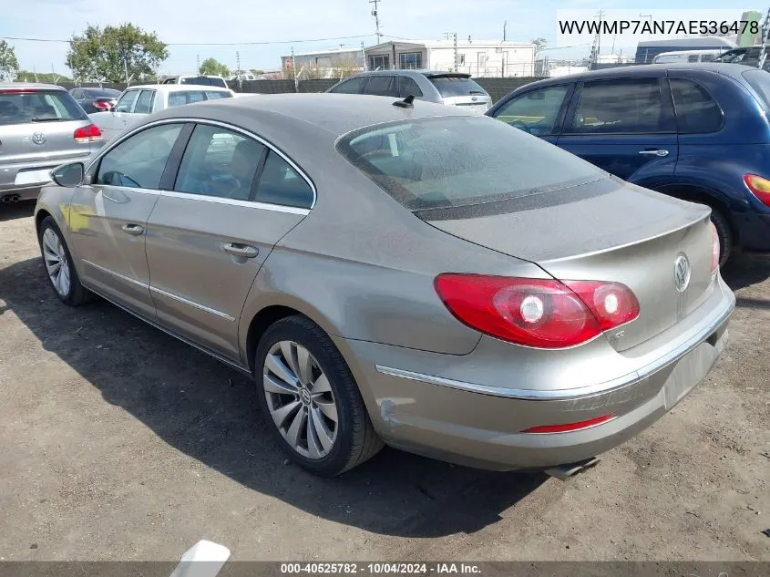 WVWMP7AN7AE536478 2010 Volkswagen Cc Sport