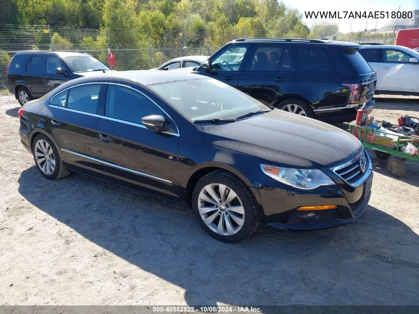 2010 Volkswagen Cc Sport VIN: WVWML7AN4AE518080 Lot: 40552822