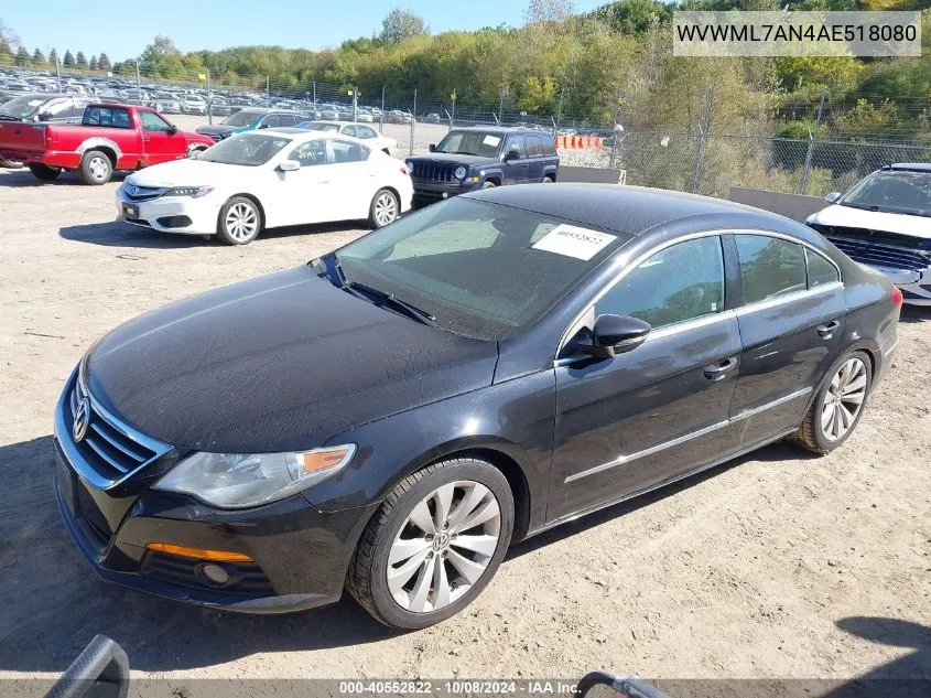 2010 Volkswagen Cc Sport VIN: WVWML7AN4AE518080 Lot: 40552822