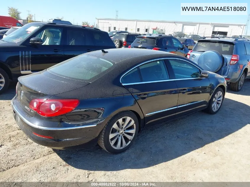 2010 Volkswagen Cc Sport VIN: WVWML7AN4AE518080 Lot: 40552822