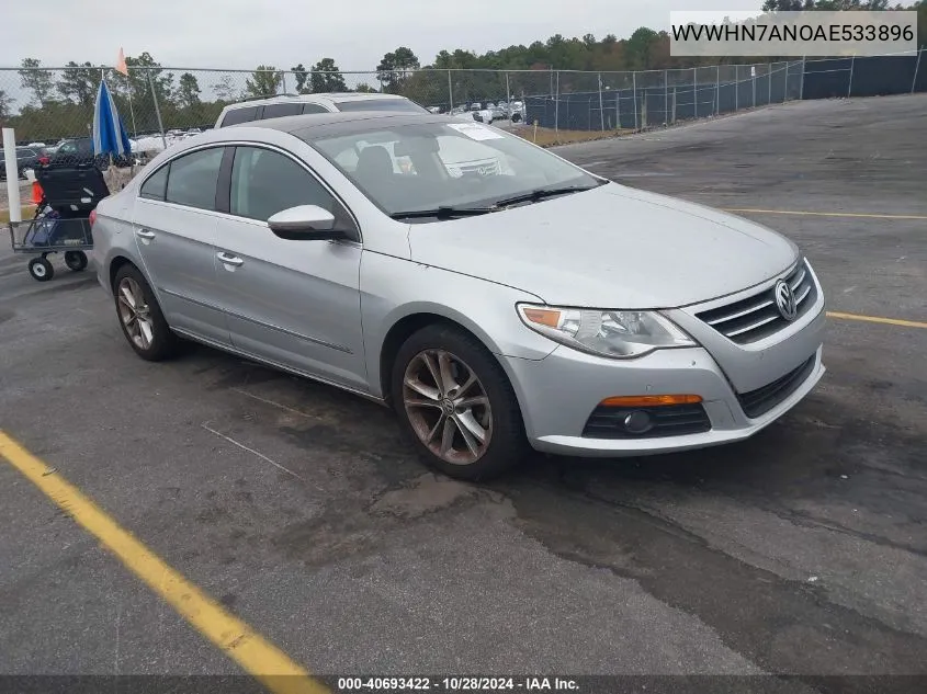 2010 Volkswagen Cc Luxury VIN: WVWHN7ANOAE533896 Lot: 40693422