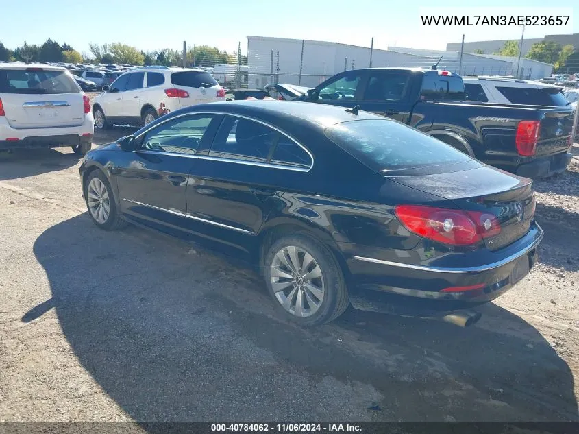 2010 Volkswagen Cc Sport VIN: WVWML7AN3AE523657 Lot: 40784062