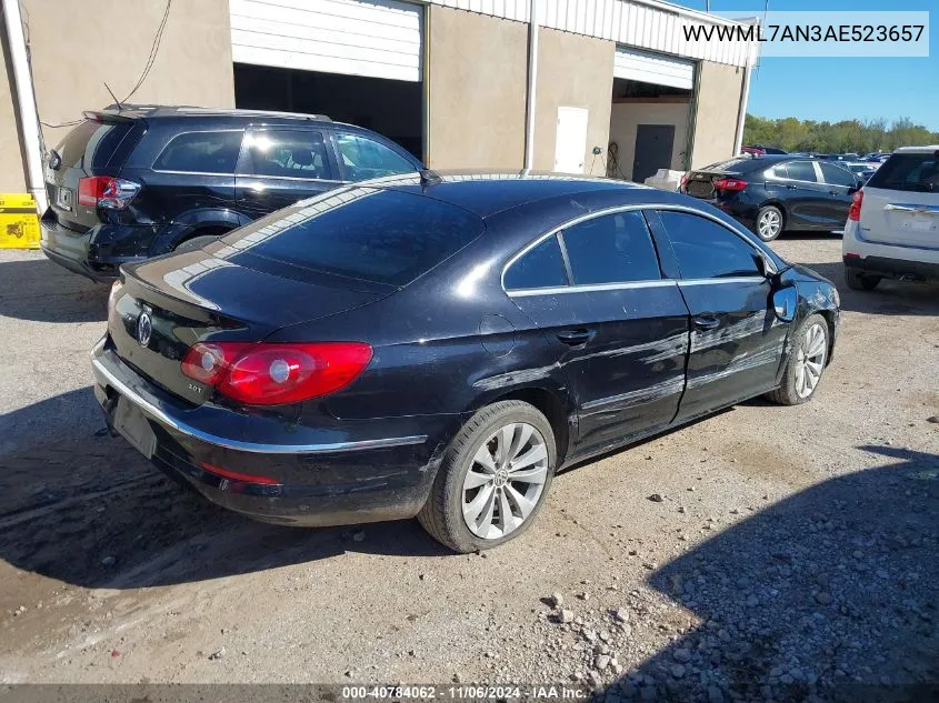 2010 Volkswagen Cc Sport VIN: WVWML7AN3AE523657 Lot: 40784062