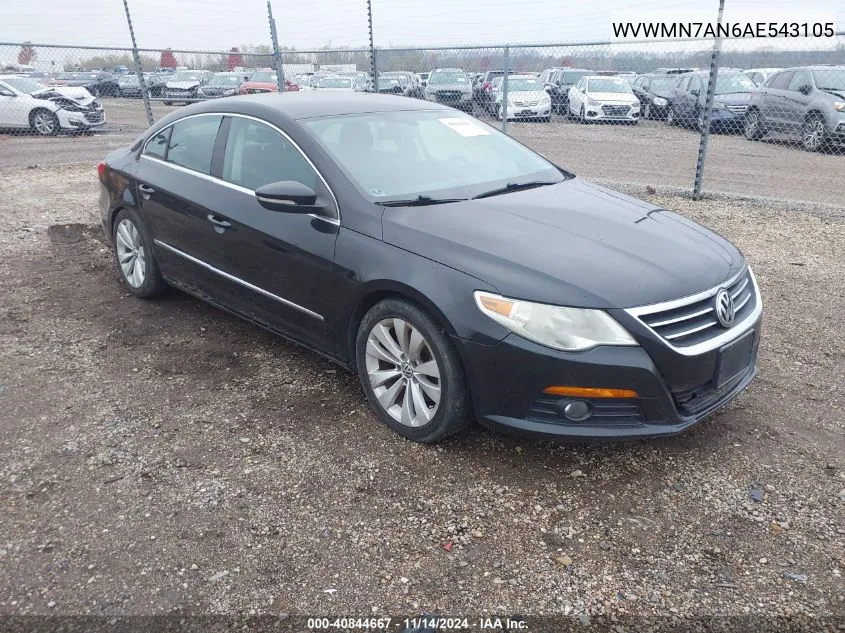 WVWMN7AN6AE543105 2010 Volkswagen Cc Sport