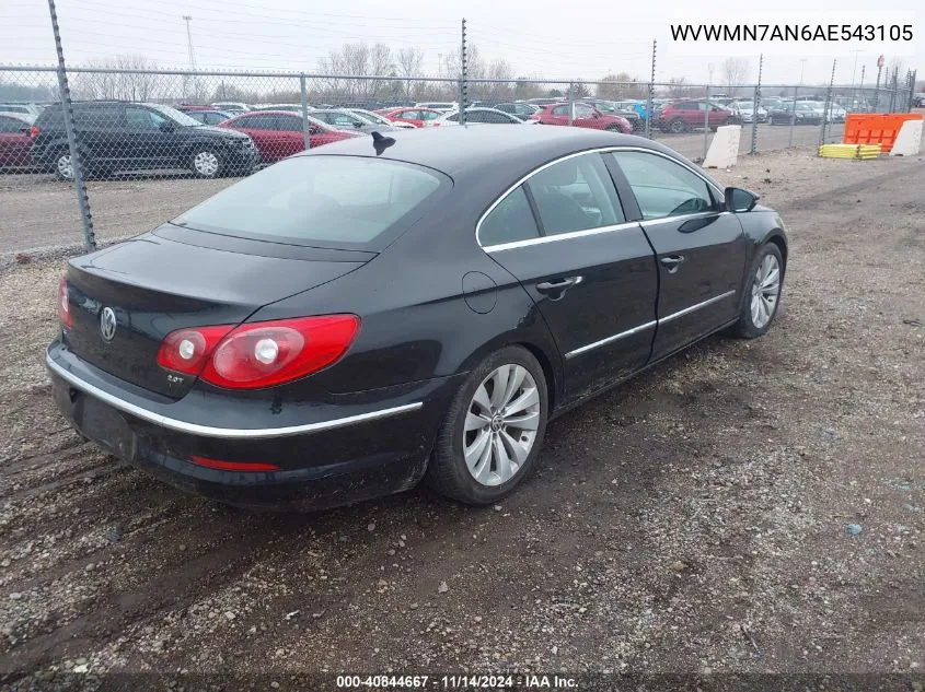 WVWMN7AN6AE543105 2010 Volkswagen Cc Sport