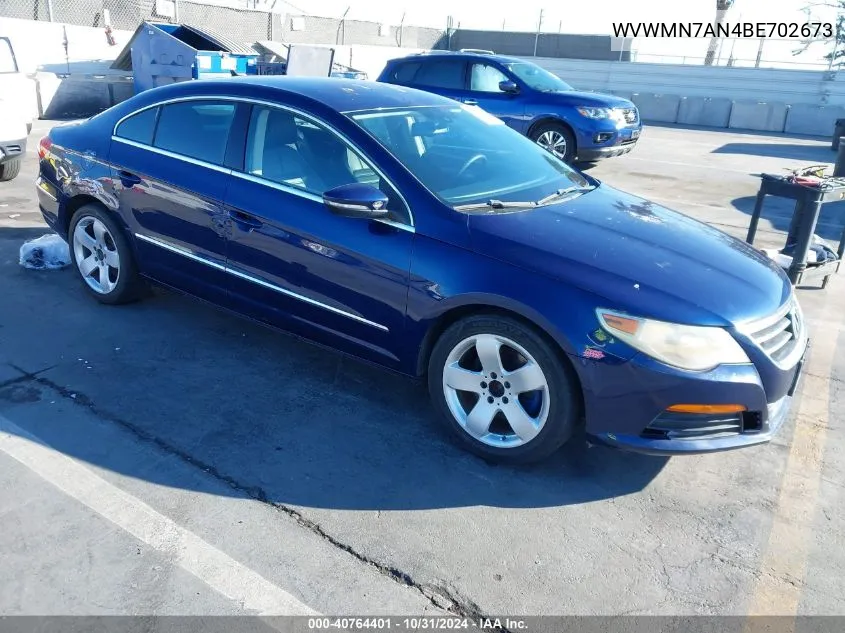 2011 Volkswagen Cc Sport VIN: WVWMN7AN4BE702673 Lot: 40764401