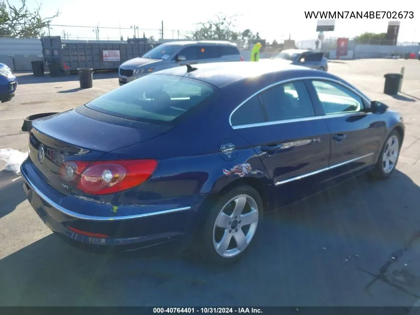 2011 Volkswagen Cc Sport VIN: WVWMN7AN4BE702673 Lot: 40764401