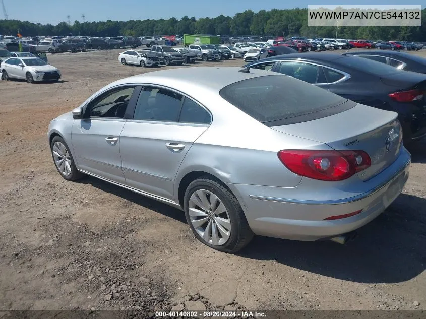 2012 Volkswagen Cc Sport VIN: WVWMP7AN7CE544132 Lot: 40140802