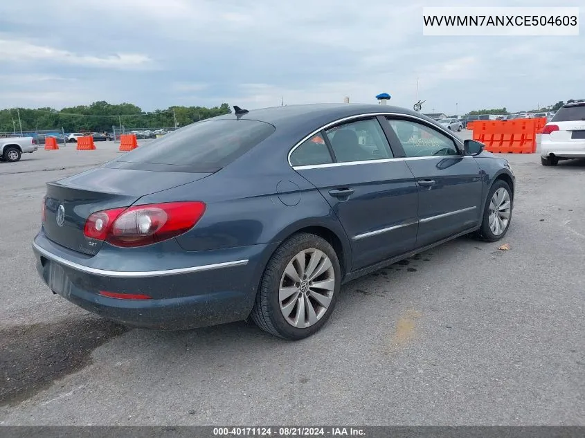 WVWMN7ANXCE504603 2012 Volkswagen Cc Sport