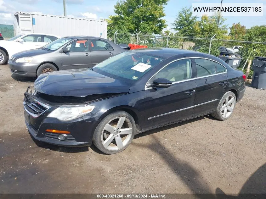 2012 Volkswagen Cc Lux VIN: WVWHP7AN2CE537185 Lot: 40321268