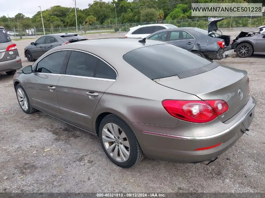 WVWMN7AN6CE501228 2012 Volkswagen Cc Sport