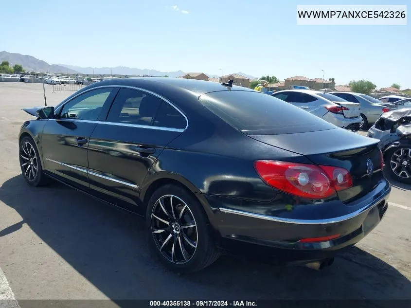 2012 Volkswagen Cc R-Line/Sport VIN: WVWMP7ANXCE542326 Lot: 40355138