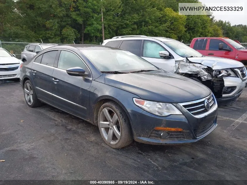 2012 Volkswagen Cc Lux Plus VIN: WVWHP7AN2CE533329 Lot: 40390985