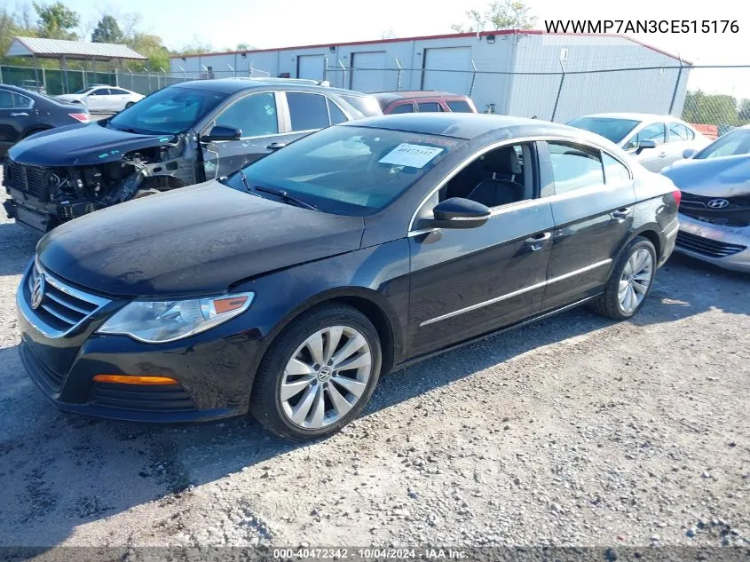 2012 Volkswagen Cc Sport VIN: WVWMP7AN3CE515176 Lot: 40472342