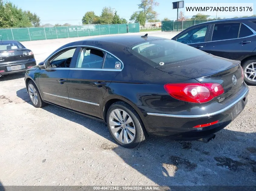 2012 Volkswagen Cc Sport VIN: WVWMP7AN3CE515176 Lot: 40472342