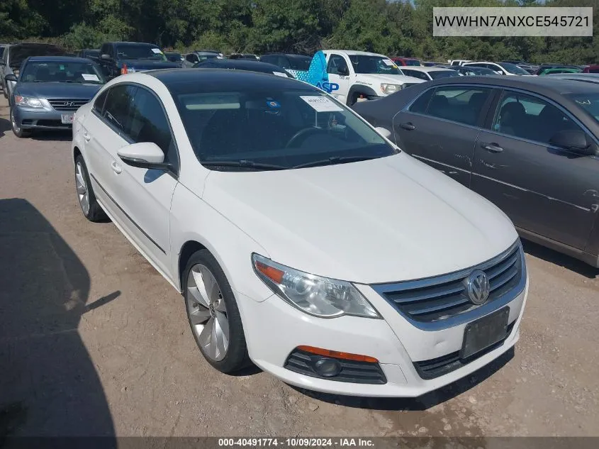 2012 Volkswagen Cc Lux Limited VIN: WVWHN7ANXCE545721 Lot: 40491774