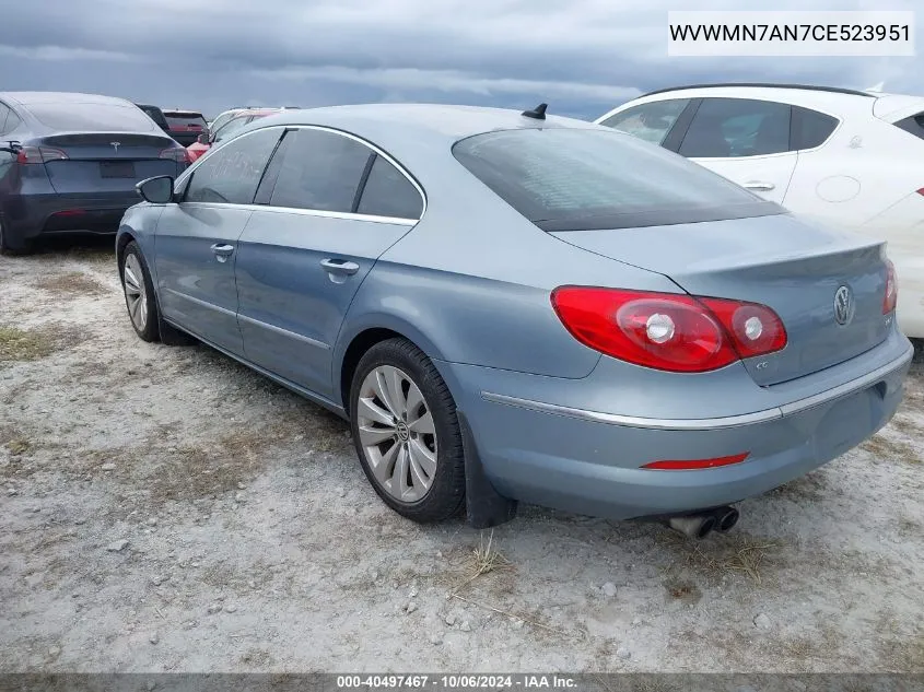 WVWMN7AN7CE523951 2012 Volkswagen Cc Sport/R-Line