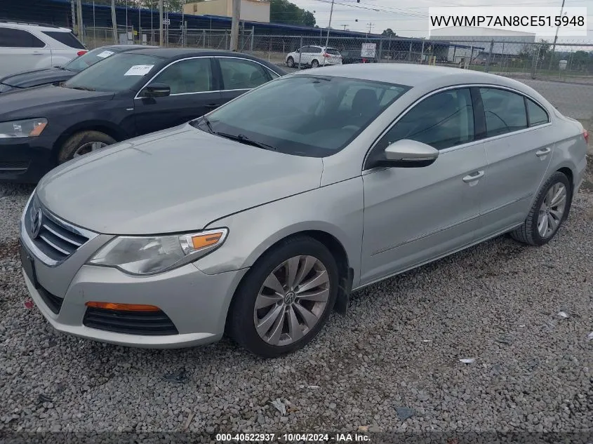 2012 Volkswagen Cc R-Line/Sport VIN: WVWMP7AN8CE515948 Lot: 40522937