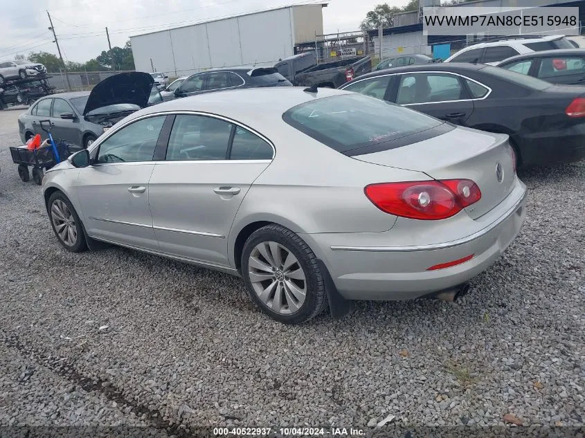 2012 Volkswagen Cc R-Line/Sport VIN: WVWMP7AN8CE515948 Lot: 40522937